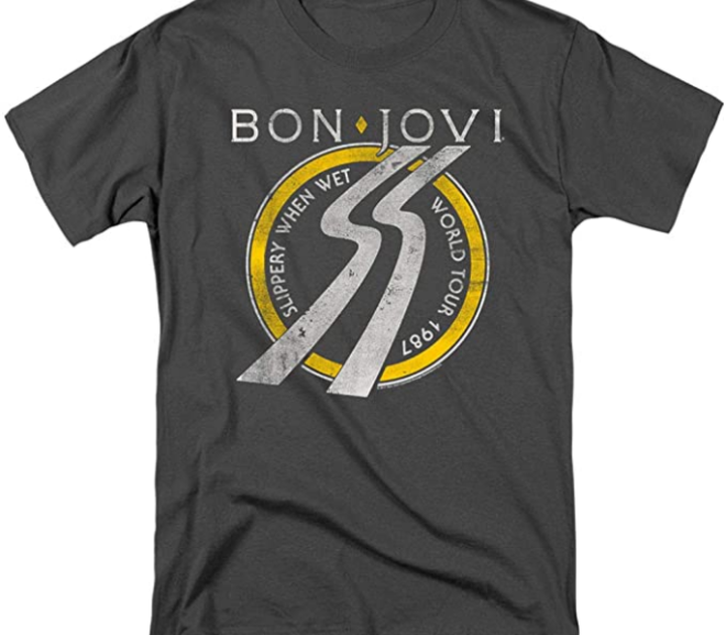 Bon Jovi 1987 Slippery When Wet World Tour T Shirt