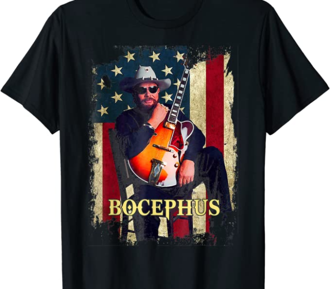 Hank Williams Jr – Bocephus Retro American Flag T-Shirt