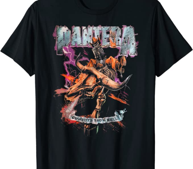 Pantera – Cowboys From Hell Riding Skeleton T-Shirt