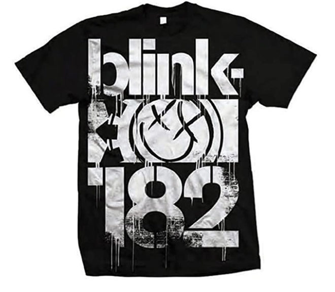Blink 182 – Smiley Face Logo 3 Bars T-Shirt